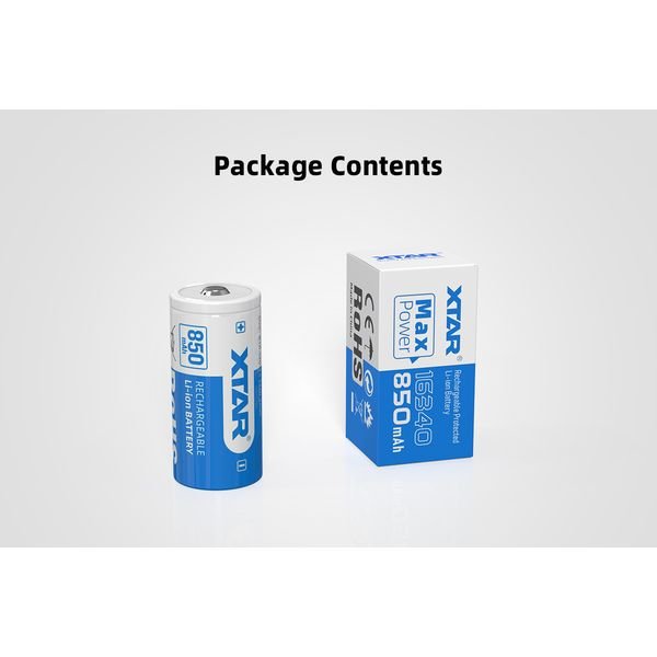 16340-Lithium-850mAh-akkuteile1_result Επαναφορτιζόμενη μπαταρία με προστασία XTAR 16340 850mAh - Image 4