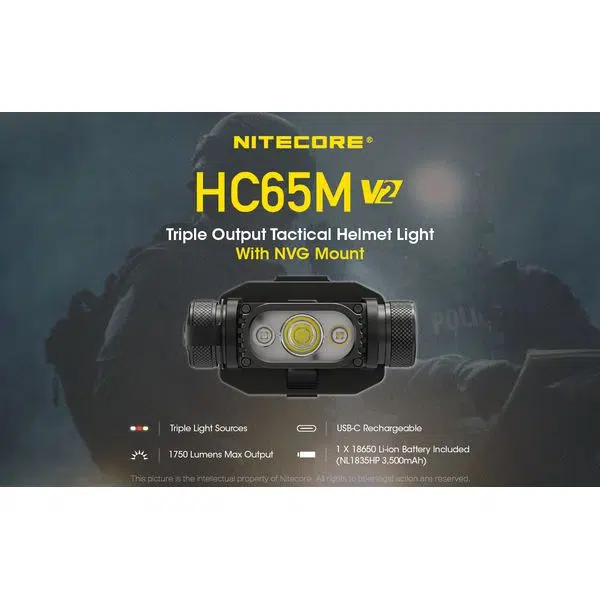 ΦΑΚΟΣ LED NITECORE HEADLAMP HC65M V2, Για Κράνος - Image 2