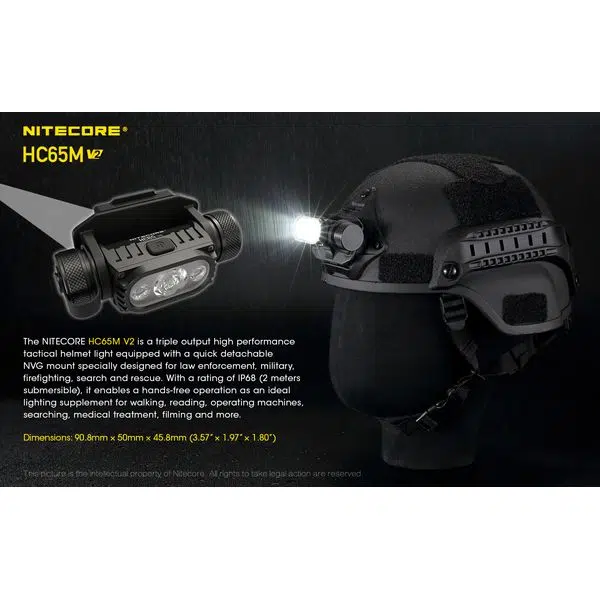 ΦΑΚΟΣ LED NITECORE HEADLAMP HC65M V2, Για Κράνος - Image 4