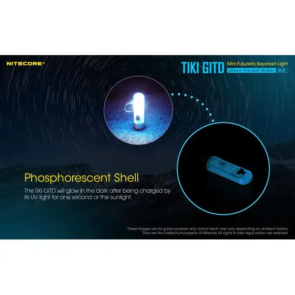 ΦΑΚΟΣ LED NITECORE TIKI GITD Blue, Glow-In-The-Dark, USB- C, 300 lumens - Image 3