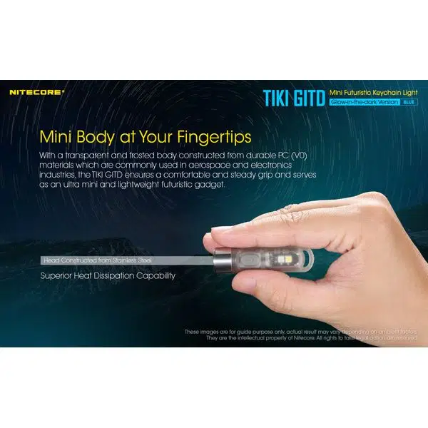 ΦΑΚΟΣ LED NITECORE TIKI GITD Blue, Glow-In-The-Dark, USB- C, 300 lumens - Image 4