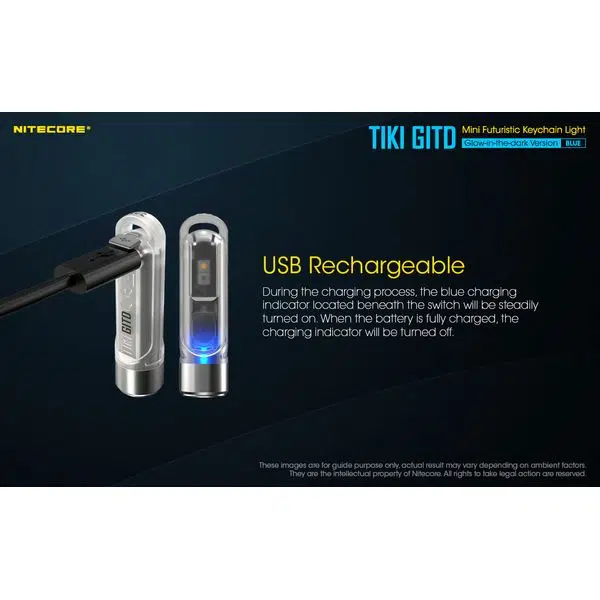 ΦΑΚΟΣ LED NITECORE TIKI GITD Blue, Glow-In-The-Dark, USB- C, 300 lumens - Image 17