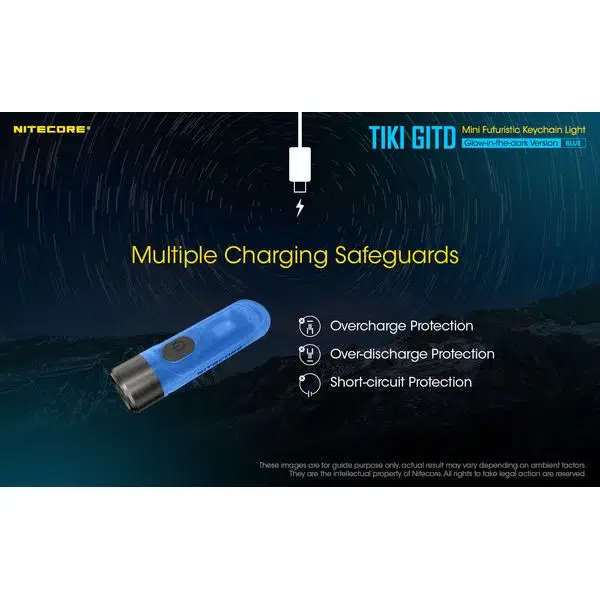 ΦΑΚΟΣ LED NITECORE TIKI GITD Blue, Glow-In-The-Dark, USB- C, 300 lumens - Image 18