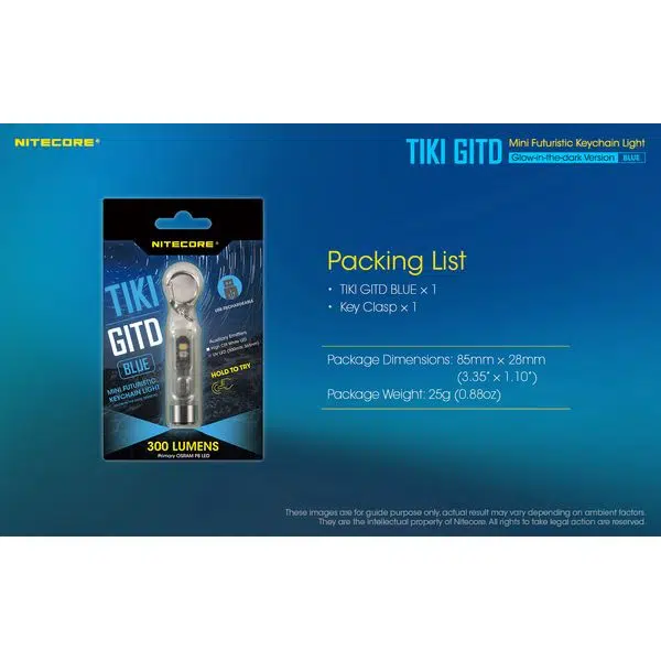 ΦΑΚΟΣ LED NITECORE TIKI GITD Blue, Glow-In-The-Dark, USB- C, 300 lumens - Image 25