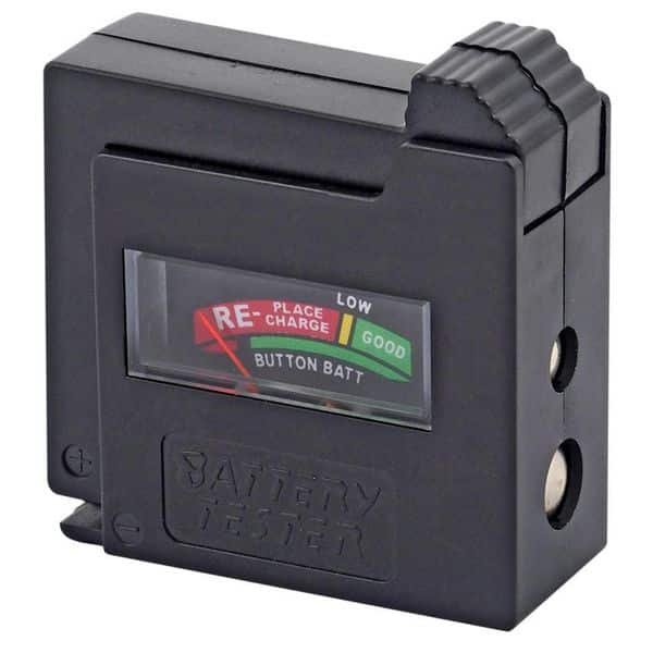 Goobay 46246 Tester Batterie LCD Per AAA, AA, C, D, 9V E N – Giallo/Nero, Senza Batterie