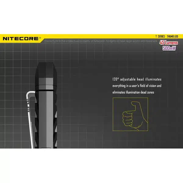 ΦΑΚΟΣ LED NITECORE THUMB LEO, rechargable, 45lumens+500mW UV - Image 3