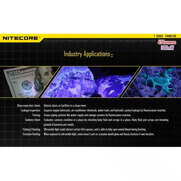 ΦΑΚΟΣ LED NITECORE THUMB LEO, rechargable, 45lumens+500mW UV - Image 5