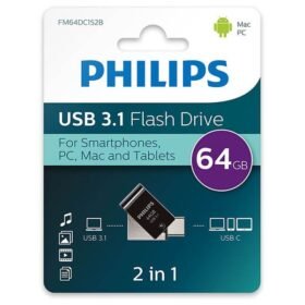 USB Flash Drive Philips 2-in-1 - 64GB - Type-C USB 3.1
