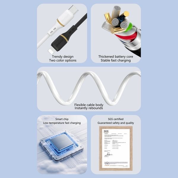 eng_pl_Dudao-L25T-USB-A-USB-C-Silicone-Cable-5A-1m-White-200624_1_result Dudao L25T USB-A - USB-C Silicone Cable 5A 1m - Image 2