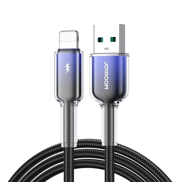 eng_pl_Joyroom-S-A42-Crystal-Clear-Series-3A-USB-A-Lightning-cable-1-2m-black-182004_1_result Joyroom S-A42 Crystal-Clear Series 3A USB-A - Lightning cable 1.2m - Image 1