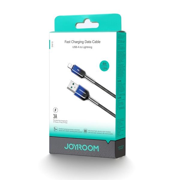 eng_pl_Joyroom-S-A42-Crystal-Clear-Series-3A-USB-A-Lightning-cable-1-2m-black-182004_8_result Joyroom S-A42 Crystal-Clear Series 3A USB-A - Lightning cable 1.2m - Image 4