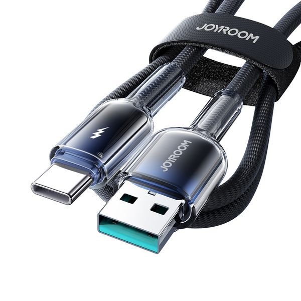 eng_pl_Joyroom-S-A42-Crystal-Clear-Series-3A-USB-A-USB-C-cable-1-2m-black-182006_5_result Joyroom S-A42 Crystal-Clear Series 3A USB-A - USB-C cable 1.2m - Image 6