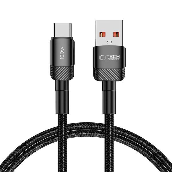 CREATOR: gd-jpeg v1.0 (using IJG JPEG v62), quality = 80 Tech-Protect UltraBoost Evo USB-C / USB-A cable 100W 5A 1m - Image 1