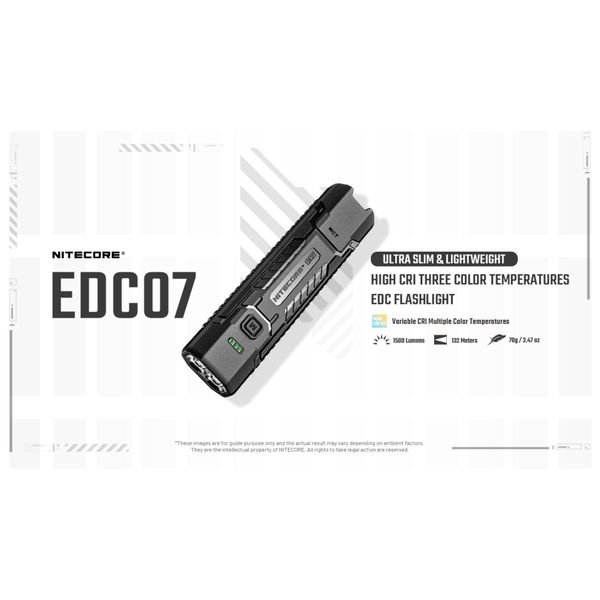 EDC07_H_GR-1536x864_result ΦΑΚΟΣ LED NITECORE EDC07, Ultra Slim and Lightweght , 1500lm, Black - Image 19