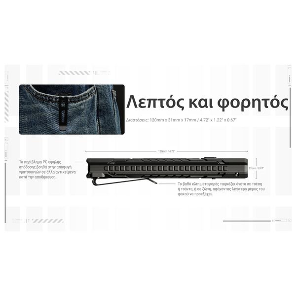 EDC07_H_GR7-1536x864_result ΦΑΚΟΣ LED NITECORE EDC07, Ultra Slim and Lightweght , 1500lm, Black - Image 7