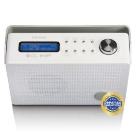 LENCO PDR-030WH,Ραδιόφωνο Επαναφορτιζόμενο Dab+ Mε Λειτουργία Ξυπνητηριού