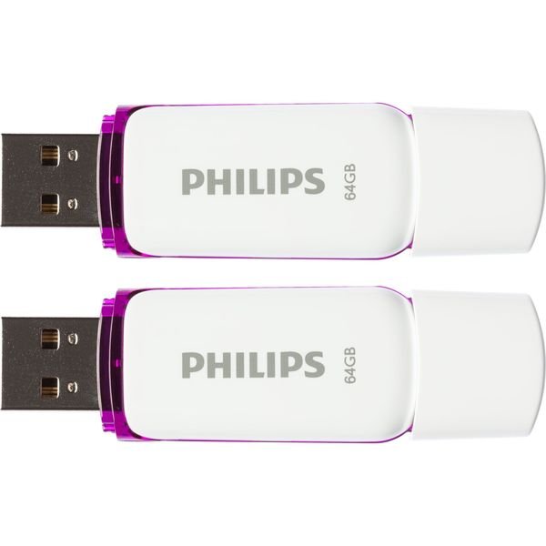 default_result Philips USB 2.0 2-Pack 64GB Snow Edition Magic Purple - Image 1