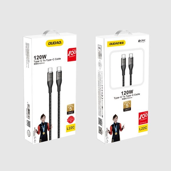 eng_pl_Dudao-L22C-USB-C-USB-C-cable-120W-1m-gray-137590_6_result Dudao L22C USB-C - Καλώδιο USB-C 120W 1m - Image 6