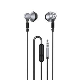 Dudao Metal Wired Earbuds 3.5mm Mini Jack Gray