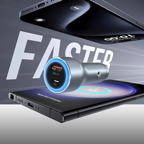 eng_pl_Dudao-R4Ultra-120W-Power-Delivery-Quick-Charge-LED-Car-Charger-USB-A-USB-C-Gray-204520_4_result Φορτιστής αυτοκινήτου Dudao R4Ultra 120W με γρήγορη φόρτιση και παροχή ρεύματος, USB-A, USB-C - Image 5