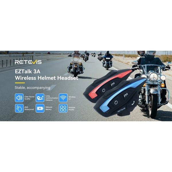 EZTalk-3A_pair_001_result ΠΟΜΠΟΔΕΚΤΗΣ RETEVIS EZTalk 3A Bluetooth Motorcycle Helmet 2 Way Radio - Image 6