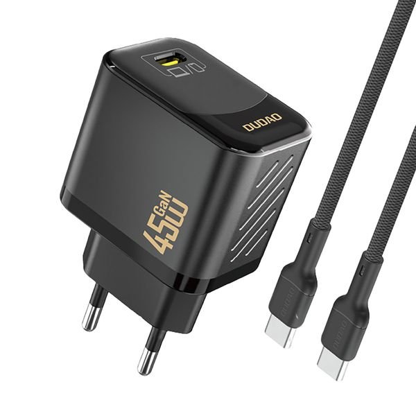 eng_pl_Dudao-A28C-45W-GaN-Wall-Charger-USB-C-Cable-Black-195951_1_result Φορτιστής τοίχου Dudao A28C 45W GaN Wall Charger + USB-C Cable - Image 1