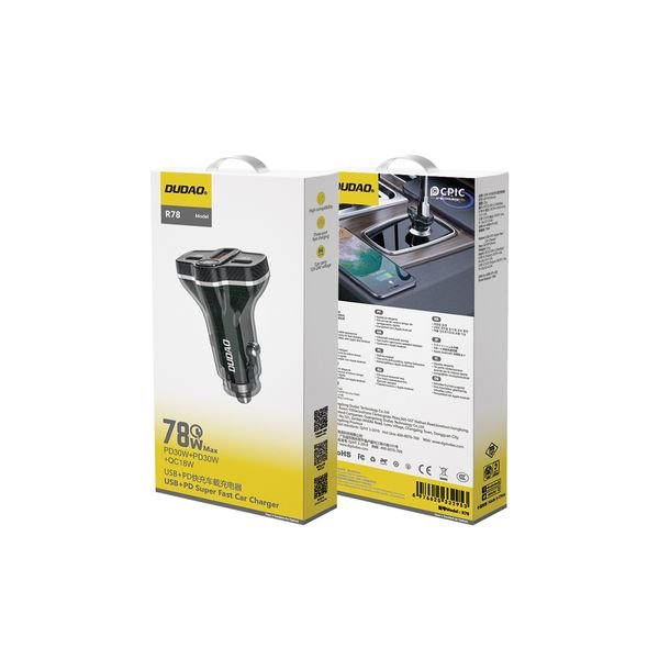 eng_pl_Dudao-R78-78W-Car-Charger-USB-C-PD-2xUSB-A-QC-Black-181547_2_result Dudao R78 78W Car Charger USB-C PD / 2xUSB-A QC - Image 3