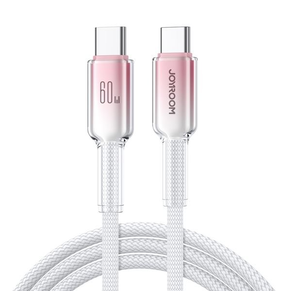 eng_pl_Joyroom-S-A42-Crystal-Clear-Series-60W-USB-C-USB-C-cable-1-2m-white-182001_1_result ΚΑΛΩΔΙΟ Joyroom S-A42 Crystal-Clear Series 60W USB-C - USB-C - Image 2
