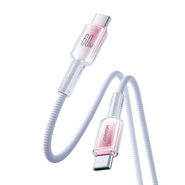 eng_pl_Joyroom-S-A42-Crystal-Clear-Series-60W-USB-C-USB-C-cable-1-2m-white-182001_3_result ΚΑΛΩΔΙΟ Joyroom S-A42 Crystal-Clear Series 60W USB-C - USB-C - Image 4