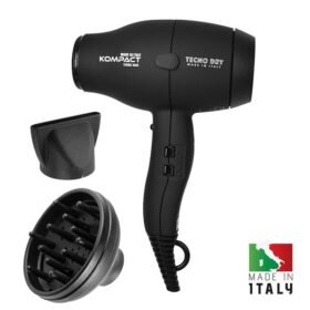 TECNO DRY KOMPACT TURBO 3600 BLACK 2000 LINE,Επαγγελματικό Πιστολάκι Μαλλιών Με 1 Στόμιο & Φυσούνα 2000 W