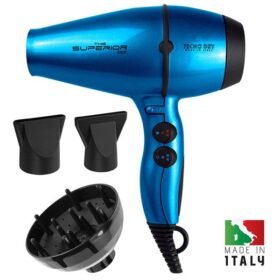TECNO DRY SUPERIOR BLUE ULTRA IONIC LINE,Επαγγελματικό Πιστολάκι Μαλλιών Με 2 Στόμια & Φυσούνα 2650 W