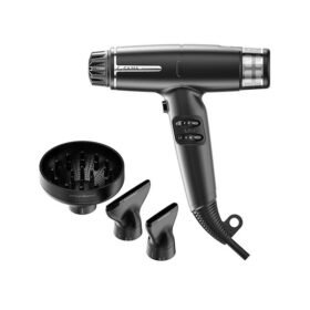 GAMA IQ LITE PH6030.BK,Επαγγελματικό Brushless Πιστολάκι Μαλλιών με 2 Στόμια & Φυσούνα 1500 W