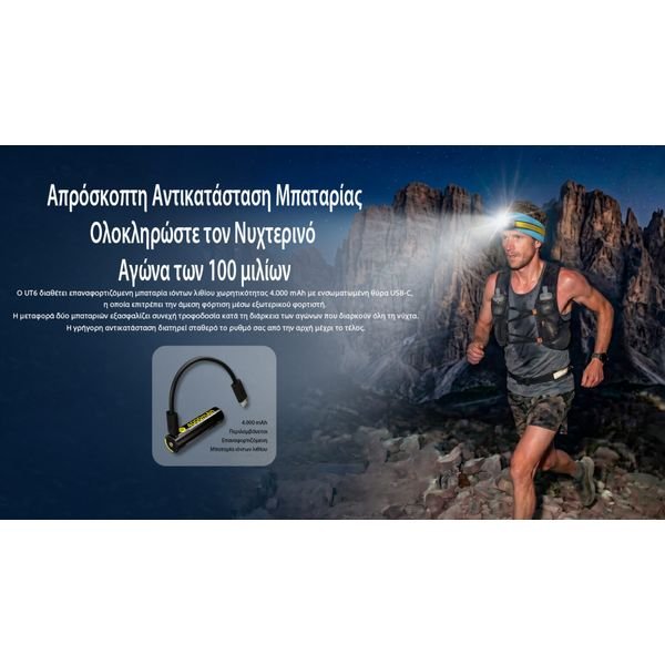 UT6-_GR13-1536x864_result ΦΑΚΟΣ LED NITECORE HEADLAMP UT6, Color temperatures 100-mile trail running headlamp - Image 20