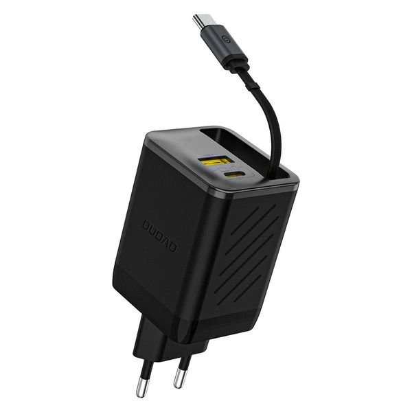 eng_pl_Dudao-A67EU-GaN-67W-Wall-Charger-with-Built-in-Retractable-USB-C-Power-Delivery-Quick-Charge-Cable-Black-200622_2_result Φορτιστής τοίχου Dudao A67EU GaN 67W Με Ενσωματωμένο Ανασυρόμενο Καλώδιο Γρήγορης Φόρτισης USB-C - Image 1