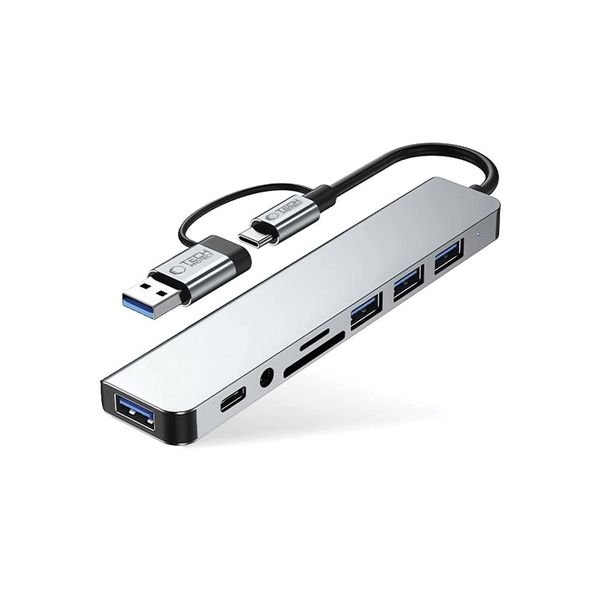 CREATOR: gd-jpeg v1.0 (using IJG JPEG v62), quality = 80 Tech-Protect HB06 HUB Adapter 8in1 TYPE-C + USB2.0 + USB3.0 + SD/TF + AV3.5 - Image 3