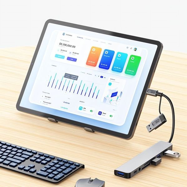 CREATOR: gd-jpeg v1.0 (using IJG JPEG v62), quality = 80 Tech-Protect HB06 HUB Adapter 8in1 TYPE-C + USB2.0 + USB3.0 + SD/TF + AV3.5 - Image 9