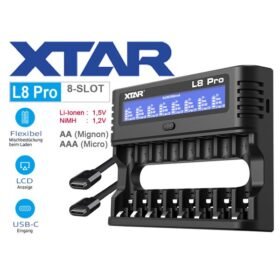ΦΟΡΤΙΣΤΗΣ XTAR L8 Pro - AA / AAA 1,5V Li-Ion & 1,2V Ni-MH