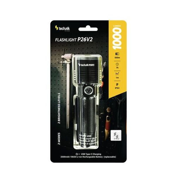 media-1778484117309_result Technik P26V2 Φακός Χειρός LED Επαναφορτιζόμενος USB Type-C 1000 lm - Image 1